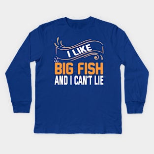 i like big fish and i can't lie 2 Kids Long Sleeve T-Shirt